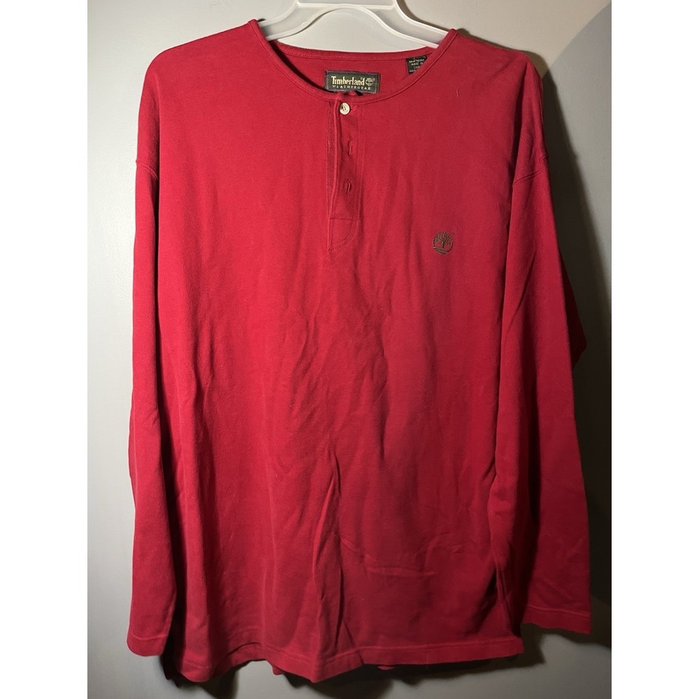 Vintage  Timberland Long Sleeve Shirt Men's Sz L Red